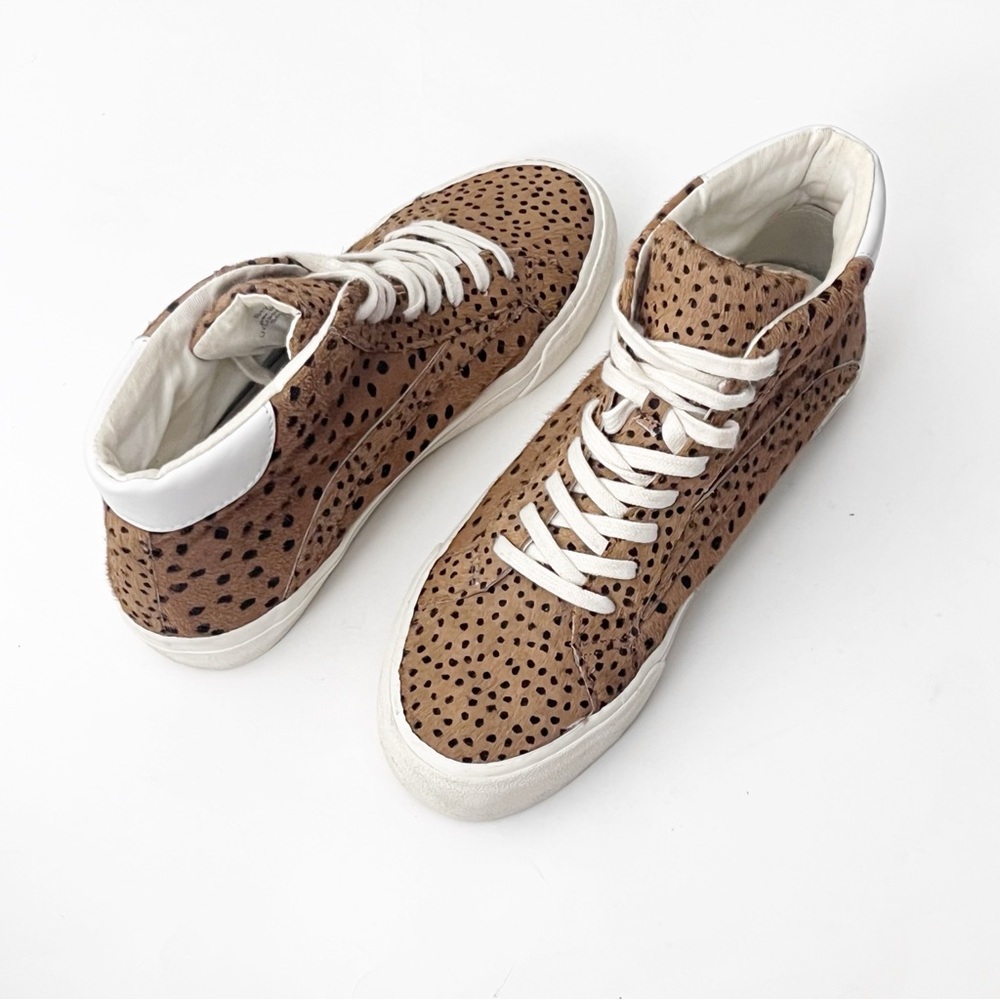 MADEWELL Spotted Calf Hair Lace Up Sidewalk High Top Sneakers Women’s Size 8